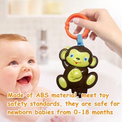 Baby Toys, Cartoon Animal Hanging Rattle Toys, Handbells Baby Rattles, Baby Bed Crib Car Seat Travel Stroller Toys for Infant, Best Birthday Gift for Newborn, 4 Pack