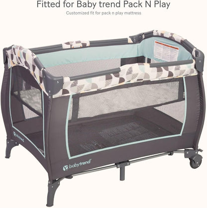 lulumoon Pack and Play Sheets Muslin: Cotton Fitted Sheets for Baby Trend Pack N Play - Soft