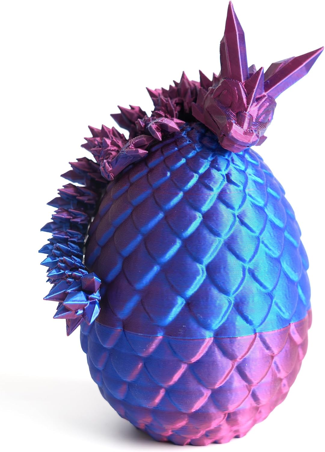 Dragon Egg - Surprise Egg with 8” Flexible Dragon Inside, 3D Printed Gift, Easter Egg, Articulated Dragon Toy for Birthday, Home Decor