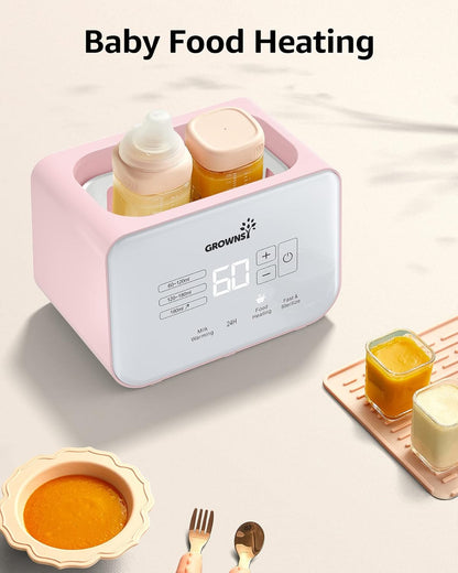 Baby Bottle Warmer, Gronwsy 8-in-1 Fast Milk Warmer with Timer Breastmilk or Formula, Fits 2