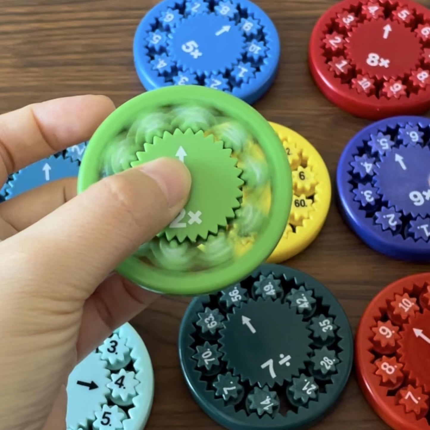 Math Fidget Spinners, Math Fact Fidget Spinners, Fidget Toys for Math Games, Learning & Education and Relieves Stress (Multiple Colors-9)