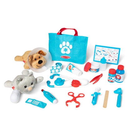 Melissa & Doug Examine and Treat Pet Vet Play Set, 24-Piece Animal Doctor Playset with Dog & Cat