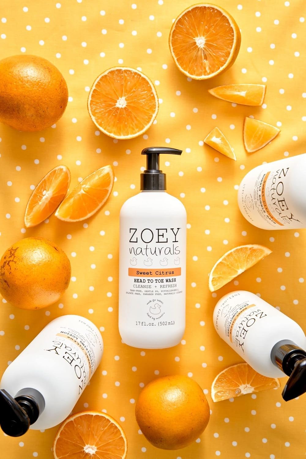 Zoey Naturals Sweet Citrus Baby Wash & Shampoo, Made For Sensitive Skin, Tear-free, Paraben-Free