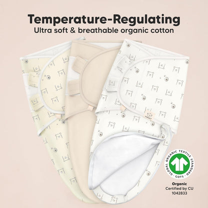Baby Swaddle Sleep Sacks with Zipper - 3-Pack Swaddles for Newborns 0-3 Months, Infant, Baby Girls