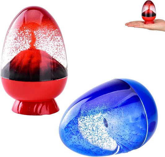 Egg-shaped liquid Motion bubble machine from The bottom up to erupt imitation volcanic toys Sensory Fidget Toys （2pcs in a pack）