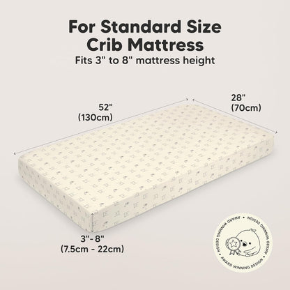 KeaBabies 2-Pack Organic Crib Sheets for Boys, Girls - 52x28 Fitted Crib Mattress Sheet Neutral