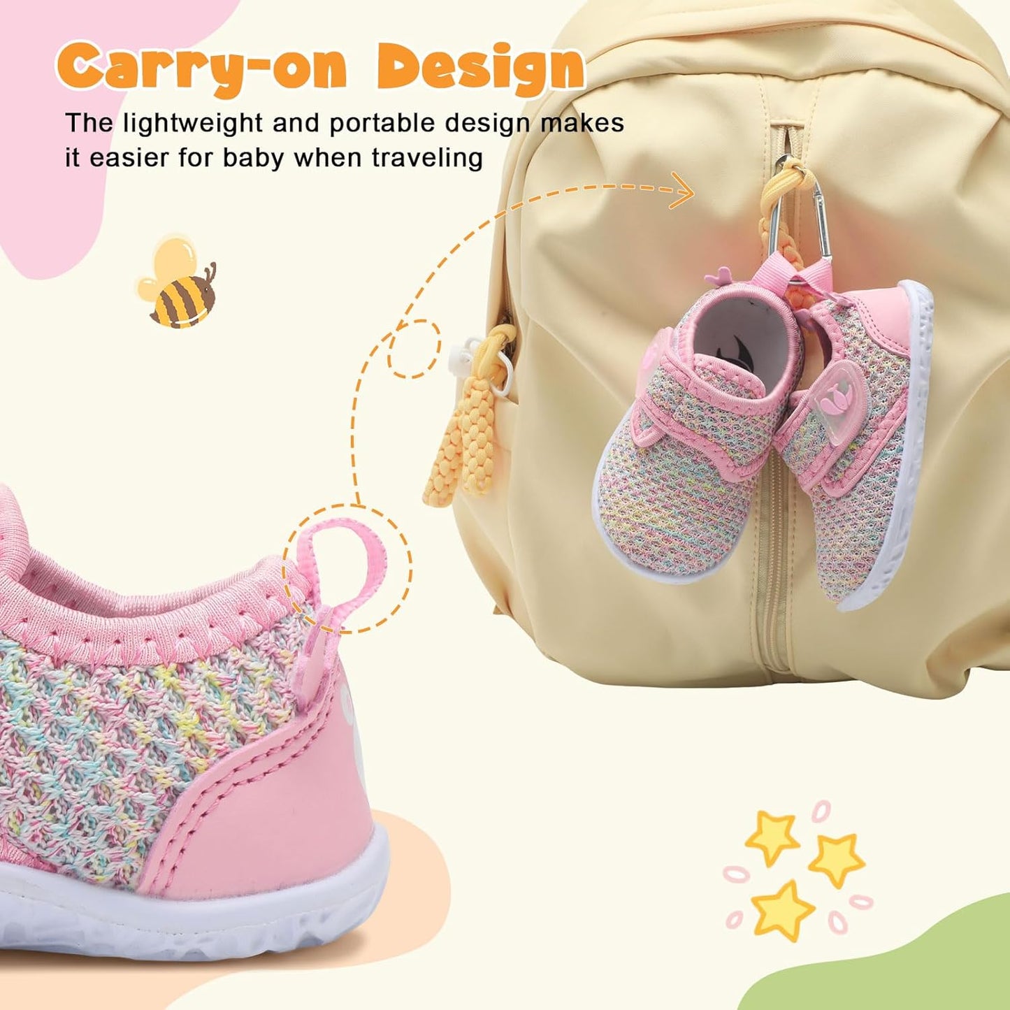FEETCITY Baby Walking Shoes Barefoot Baby Shoes Infant Sneakers Newborn Crib Shoe Lightweight Flexible Slip On Shoe