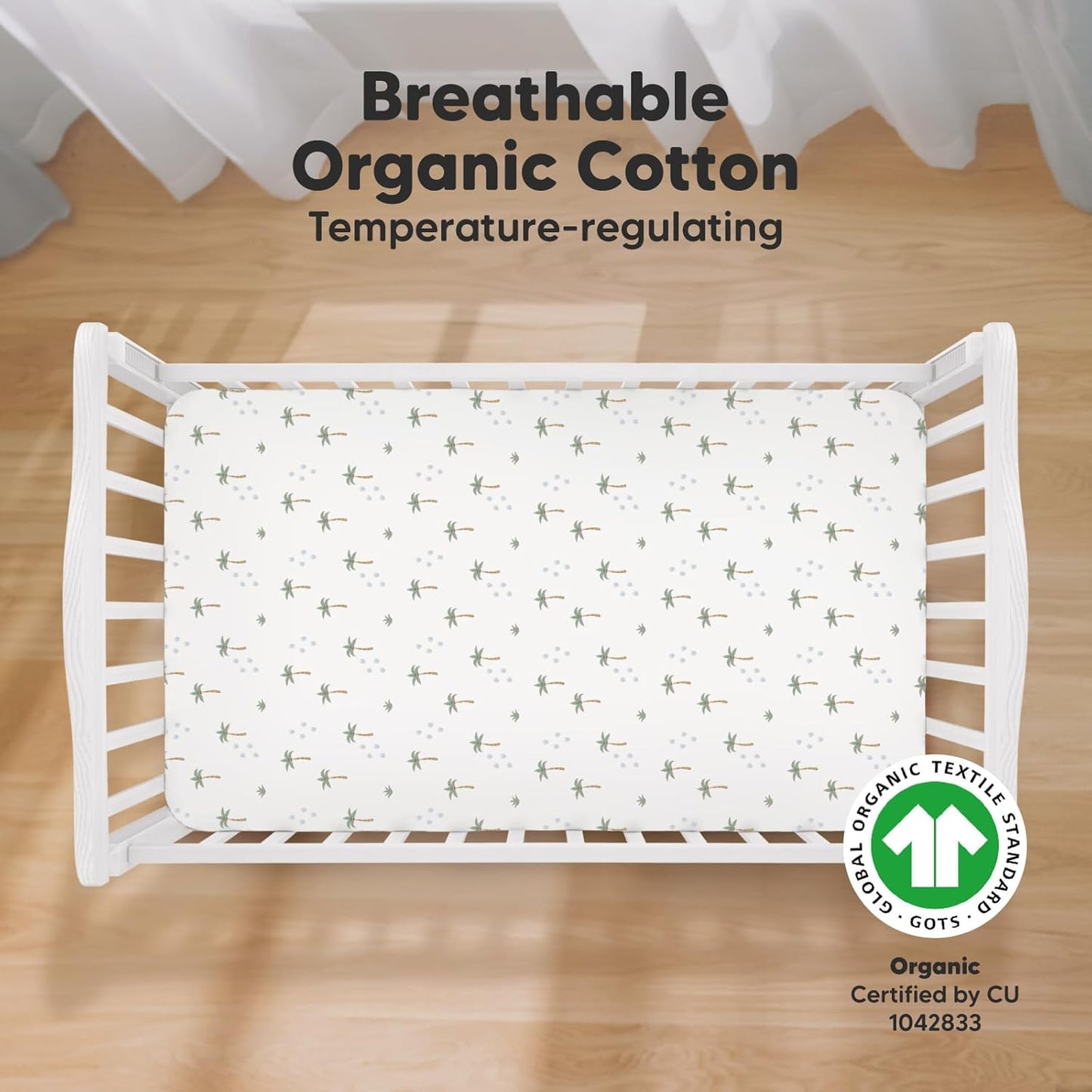 KeaBabies 2-Pack Organic Crib Sheets for Boys, Girls - 52x28 Fitted Crib Mattress Sheet Neutral