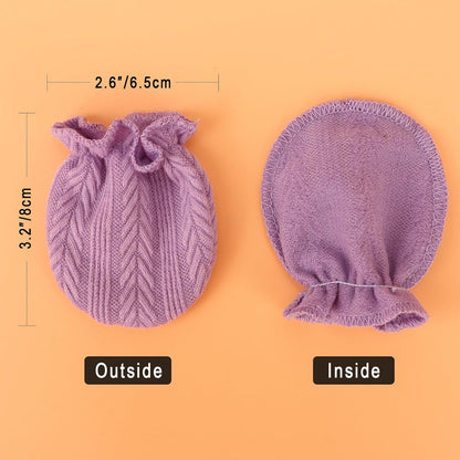 Newborn Baby Mittens No Scratch Cotton Elastic Wrist Gloves Infant Toddler Mittens for Baby Boy Girl 0-6 Months