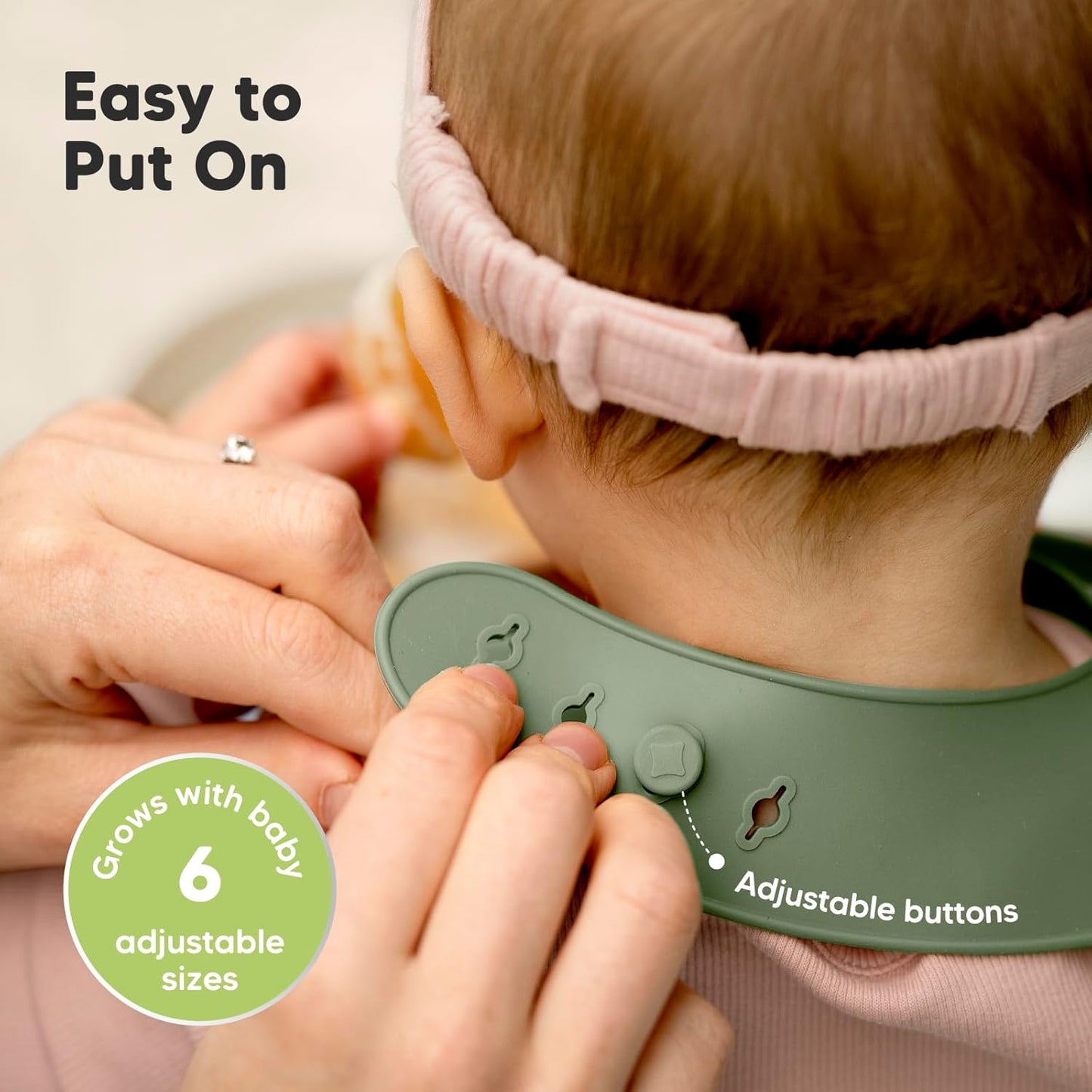 KeaBabies 2-Pack Silicone Baby Bibs for Eating - Sturdy Food-Grade Silicone Bibs for Babies Girl