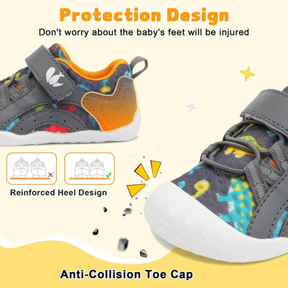 FEETCITY Wide Baby Shoes Boys Girls Baby Barefoot Shoes Breathable Infant Walking Shoe Crib Sock Shoe Toddler Sneakers Flexible