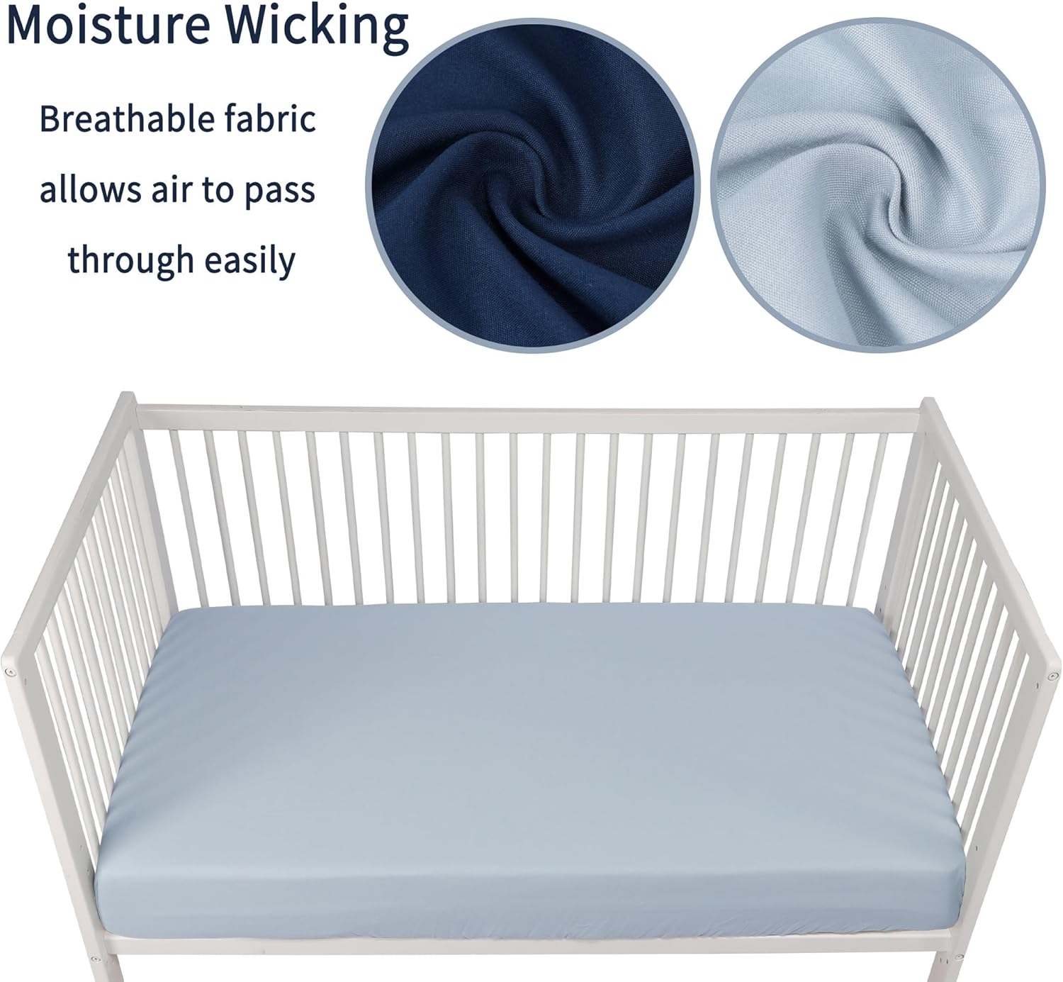 Baby Crib Sheets for Boys Girls, 2 Pack Fitted Crib Sheet for Standard Crib and Toddler Mattress