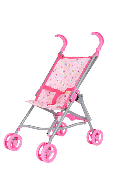 Dream Collection, Doll Stroller - Metal Fold Up and Down Umbrella Stroller for Realistic Pretend