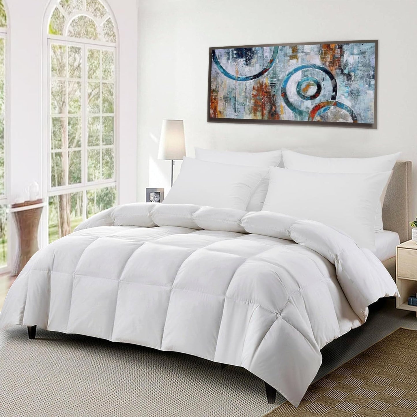 Squishy Flat Bed Pillows Queen Size Set of 2 Extra Soft Thin Pillow for Stomach Sleeping Adults Kids Back Sleeper Plush Fluffy White 20x30 inches