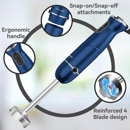 Immersion Blender Handheld 5 in 1 Hand Blender, 1000W Hand Mixer Stick, BPA-Free 12 Speed Handheld