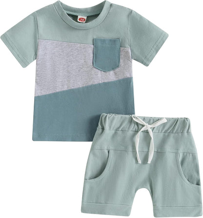 Mubineo Infant Toddler Baby Boy Summer T Shirt Shorts Outfits Short Sleeve Tee Tops Clothes Set
