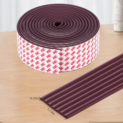 Corner Protector for Baby, Widen Edge Protector with Adhesive Backing, Baby Proofing Edge Corner Protectors Self Adhesive Furniture Corner Guard Bumper for Table, Desk, Fireplace (Brown, 16.4ft)