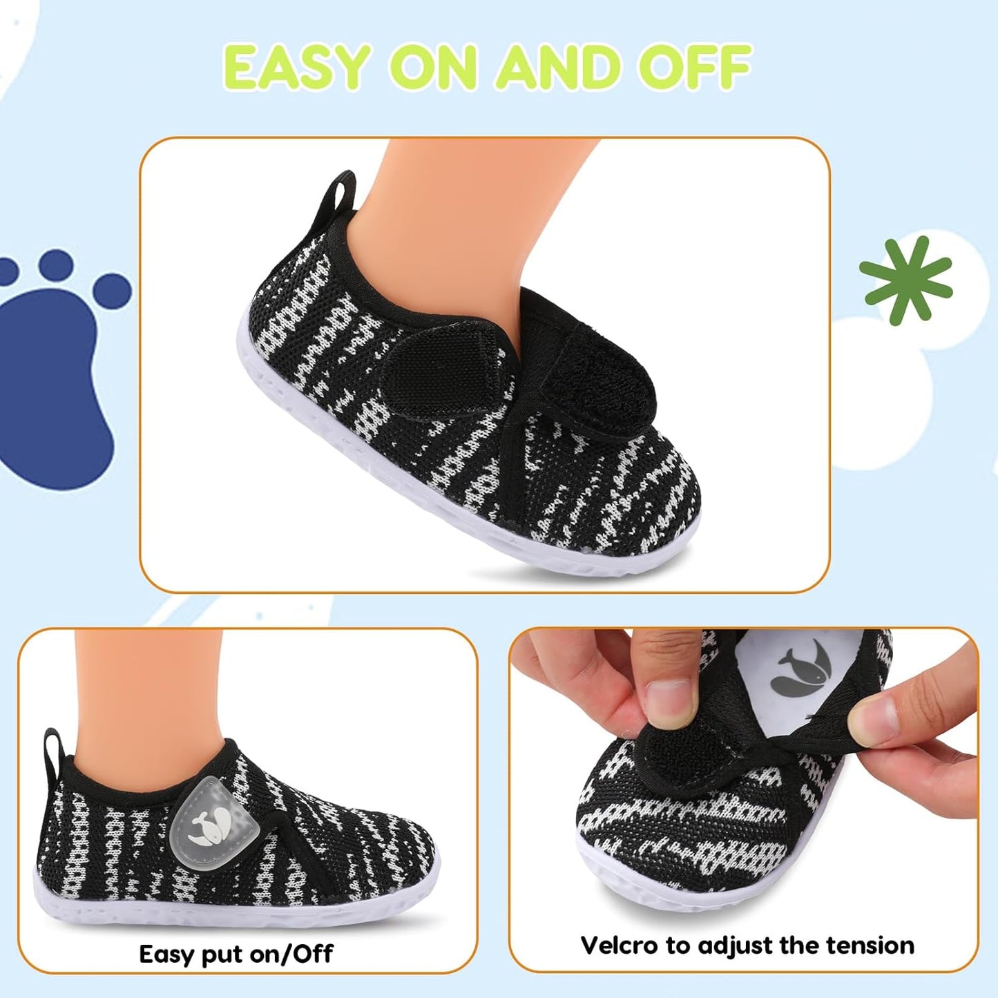 FEETCITY Baby Boys Girls First Walking Shoes Infant Sneakers Crib Shoes Breathable Lightweight Slip On Shoes