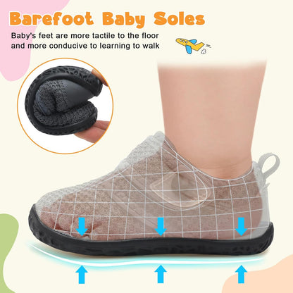 FEETCITY Baby Walking Shoes Barefoot Baby Shoes Infant Sneakers Newborn Crib Shoe Lightweight Flexible Slip On Shoe