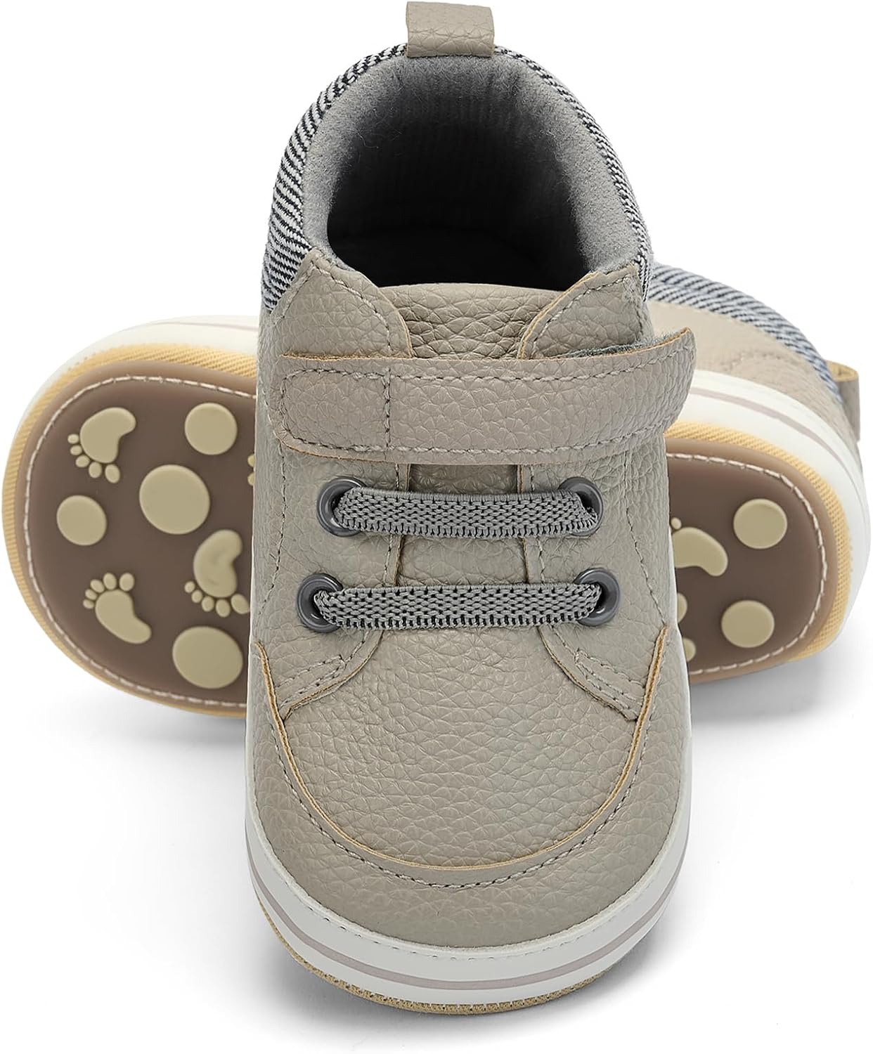 Baby Boys Girls Non-Slip Rubber Sole High-Top PU Leather Infant Sneakers Toddler Crib First Walker Shoes