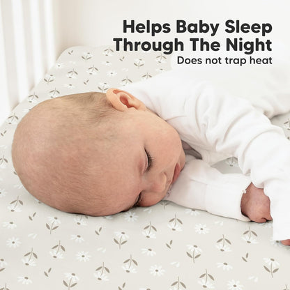 KeaBabies 2-Pack Organic Crib Sheets for Boys, Girls - 52x28 Fitted Crib Mattress Sheet Neutral