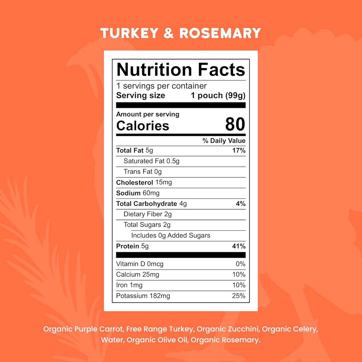 Serenity Kids 6+ Months Baby Food Pouches Puree - Free Range Turkey & Organic Rosemary Blend With