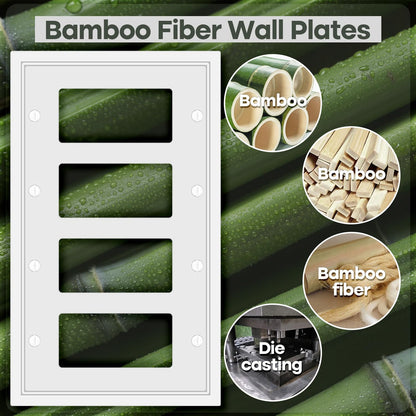 Light Switch Cover Plate White Classic Decorative Switch Plates Cover Bamboo Fiber Wall Plate Cover