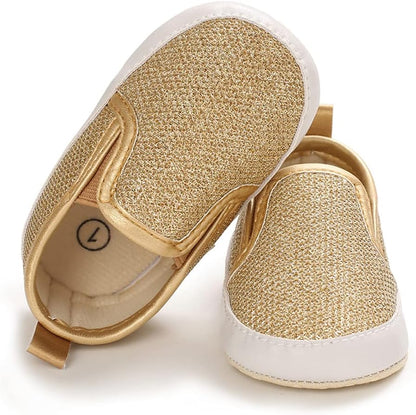 LONSOEN Baby Girls Boys Loafers Prewalker Dress Crib Shoes