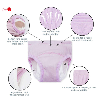 Joyo roy 5Pcs Training Underwear for Girls Double Thigh Wings for Antileak Organic Cotton Toddler Panties Girls Training Underwear Girl Panties Toddler Training Pants Toddler Girl Training Underwear1T