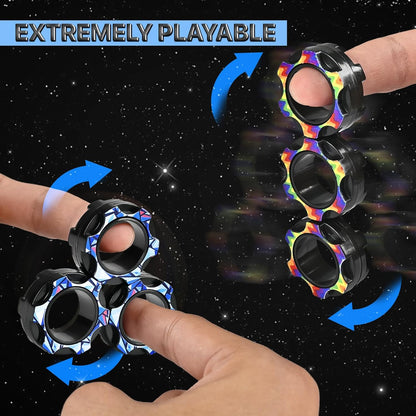 Fidget Toys Adults Set, Easter Basket Stuffers Gift for Kids Teen Cool Gadget Sensory Pack with Figette Spinner Cube ADHD Anxiety Relief Stress Magnetic Ring Office Desk Manget Toy for Boys…