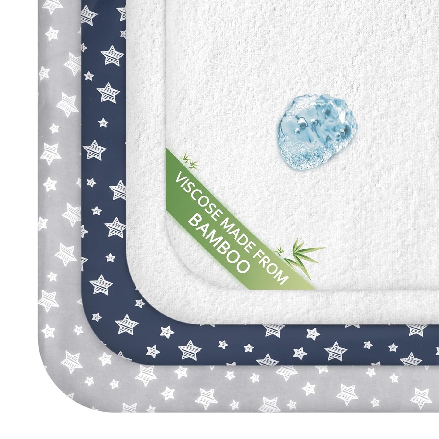 Pack and Play Sheets & Waterproof Terry Pack N Play Mattress Protector Pad Cover 4 Pack, Viscose