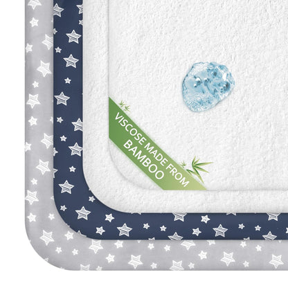 Pack and Play Sheets & Waterproof Terry Pack N Play Mattress Protector Pad Cover 4 Pack, Viscose