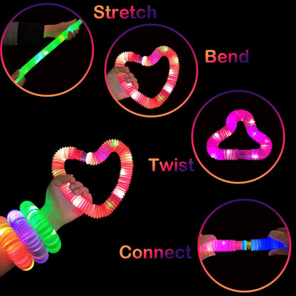 Glow Sticks Party Pack 12PCS-Glow in Dark Party Favor Supplies for Kids,Halloween Light Up Glow Necklaces Bracelets Accessories for Boys Girls,Neon Party Decorations for Birthday Camping Dance