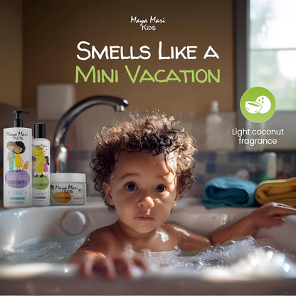 Kids Curly Hair Gift Set | 2-in-1 Kids Shampoo & Conditioner, Curl Cream, & Leave-In Conditioner |