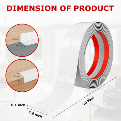 Flexible Wall Corner Protector Moulding Trim Peel and Stick Wall Corner Guards Edge Protector Self Adhesive Molding Trim Strip for Edge Ceiling (White, 1.6 in x 20 Ft)