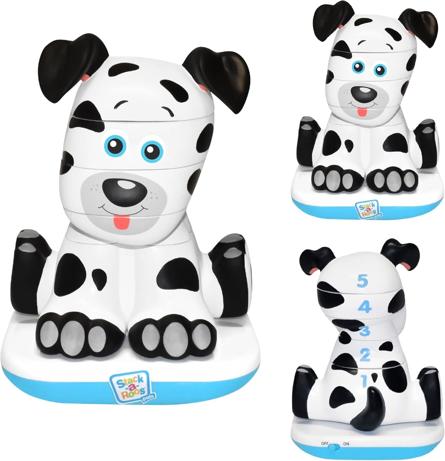 Stack-a-Roos Dalmatian Puppy by Salus Brands - Animal Stacking Toy, Educational Early Learning Toy for Infants Babies Toddlers, Age 12+ Months - Great Baby Gifts, STEM Toy