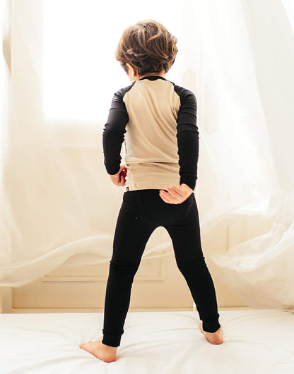 VAENAIT 6M-12Y Toddler Toddler Kids Toddler Girls Boys Soft Comfy Modal Tencel Solid Raglan Sleepwear Pajamas Pjs 2pcs Set