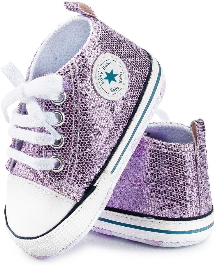 Unisex Baby Girls Boys Canvas High-top Shoes, Newborn Infant Anti-Slip Soft Sole Frist Walking Breathable Sneakers