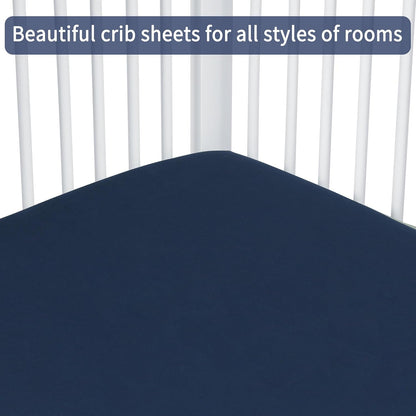 Baby Crib Sheets for Boys Girls, 2 Pack Fitted Crib Sheet for Standard Crib and Toddler Mattress