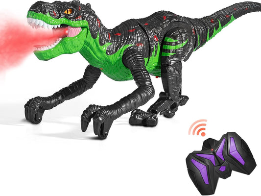 TEMI Large Remote Control Bionic Dinosaur Toy for Kids 3-12, Realistic Mist Spray Electric Walking Jurassic T-rex, RC Dino Robot Toy with Light & Roar, Gift for Toddlers Boys Girls 4-7