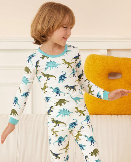 Bamboo Viscose Toddler Pajamas Boys Girls Baby 12M-8Y Pjs Sets Kids 2pcs Snug fit Long-Sleeve Sleepwear