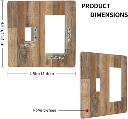 Outlet Covers Retro Rustic Brown Wood Grain 1 Toggle 1 Rocker Combination Decorative Wall Plate