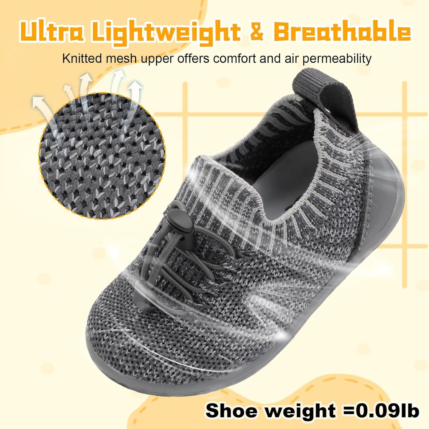 FEETCITY Baby Shoes Boys Girls First Walking Shoes Lightweight Infant Sneakers Slip On Shoe