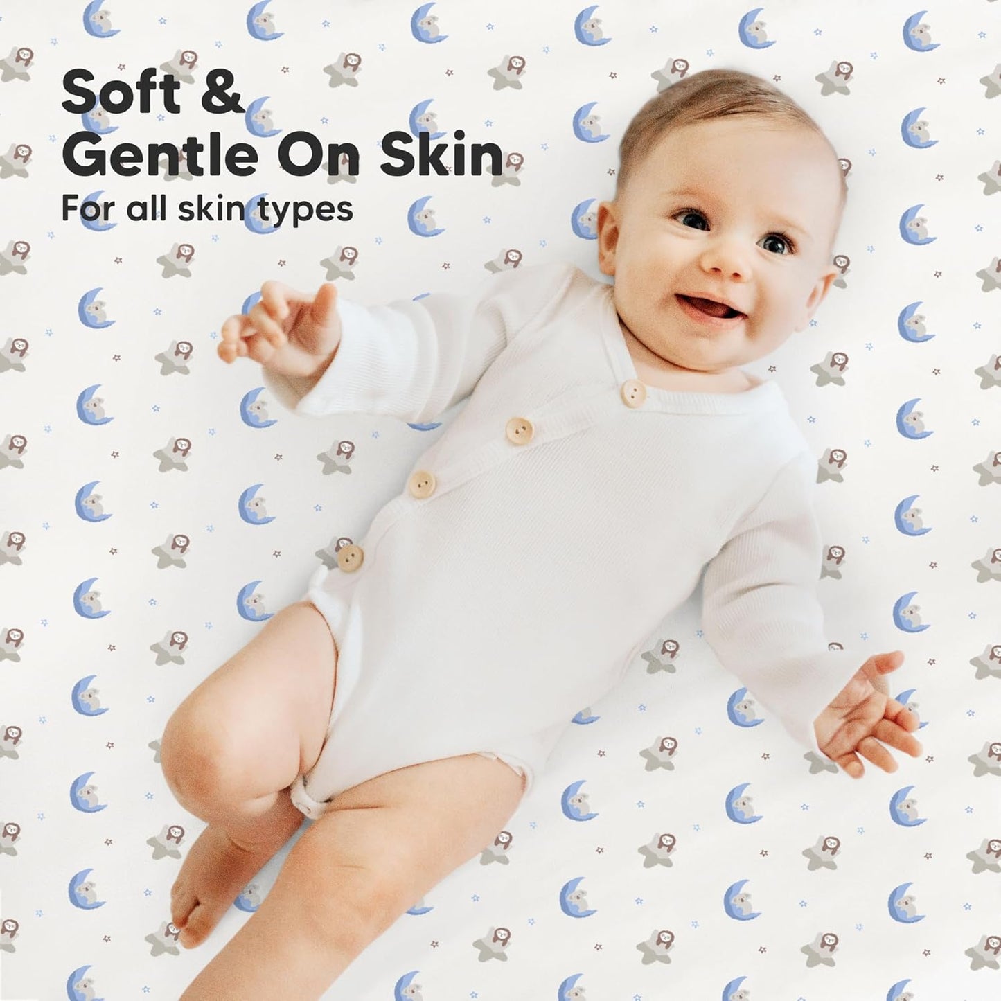 2-Pack Mini Crib Sheets Fitted - 38x26 Pack N Play Sheets for Pack and Play Mattress, Organic