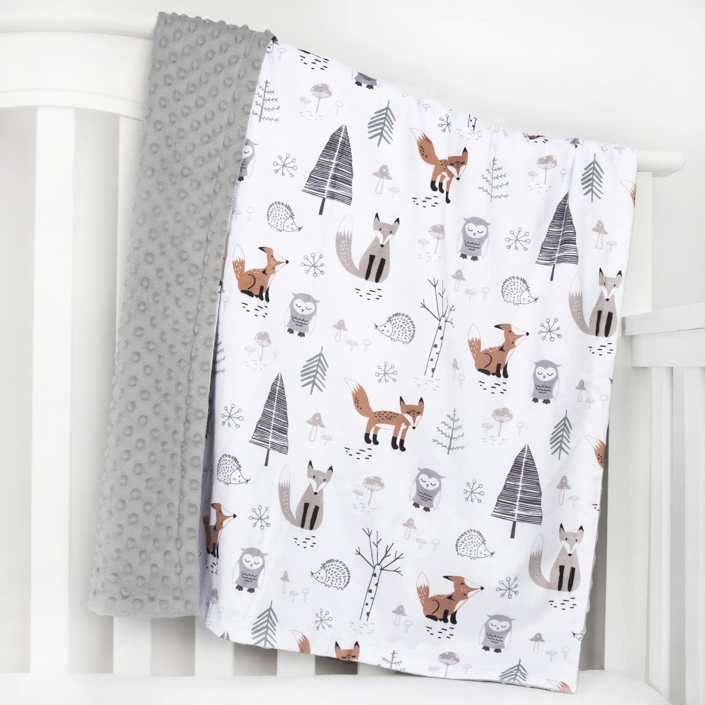 HOMRITAR Baby Blanket for Boys Girls Soft Plush Minky Blanket with Double Layer Dotted Backing for
