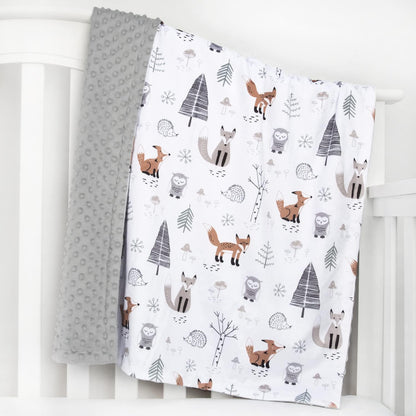 HOMRITAR Baby Blanket for Boys Girls Soft Plush Minky Blanket with Double Layer Dotted Backing for