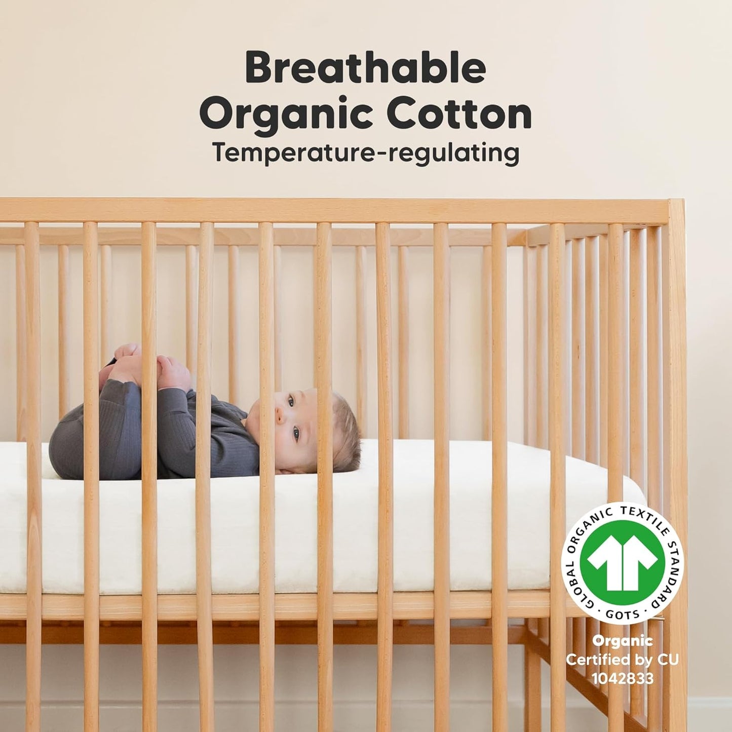 KeaBabies 2-Pack Organic Crib Sheets for Boys, Girls - 52x28 Fitted Crib Mattress Sheet Neutral