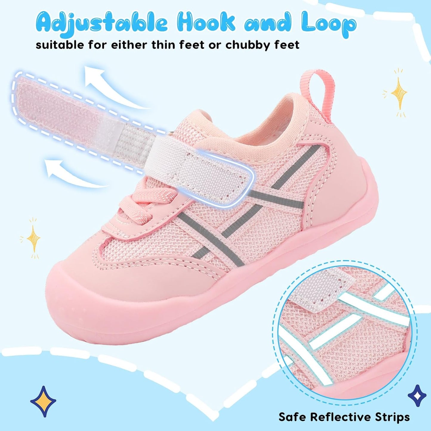 Scurtain Baby Shoes Boy Girl First Walking Shoe Infant Crib Breathable Sneakers Lightweight Barefoot Shoes for Babies