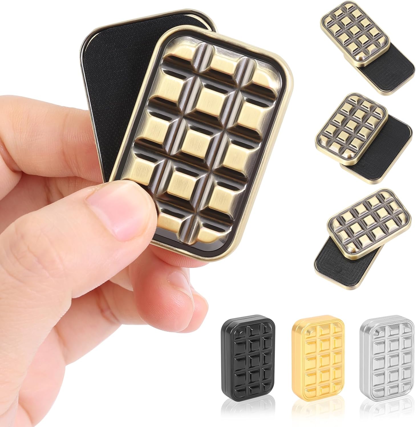 Fidget Slider for Adults - Brick Slider Metal Fidget Toys, Anxiety/ADHD/Annoy Relieving EDC Metal