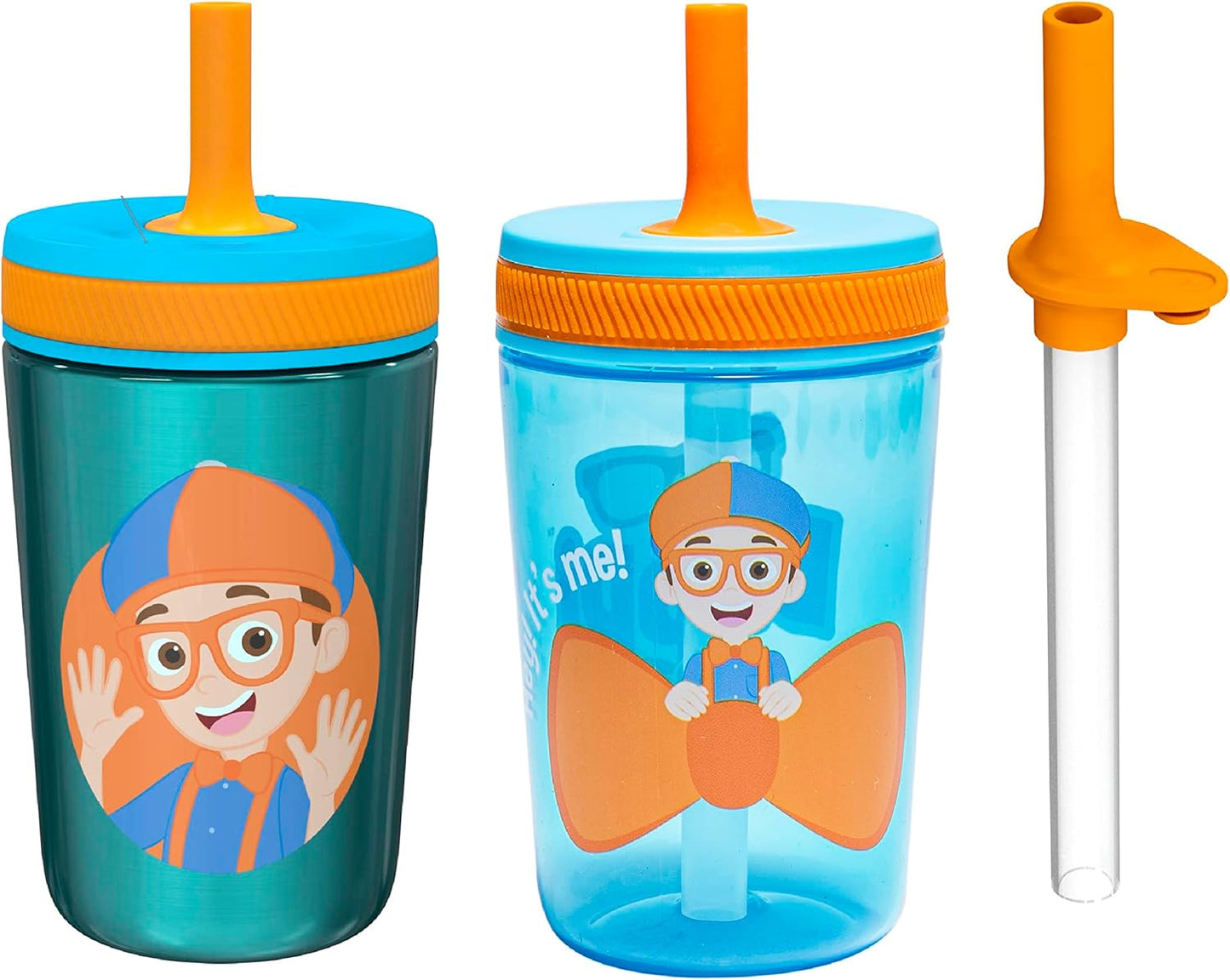 Zak Designs Blippi Kelso Toddler Cups For Travel or At Home, 12oz Vacuum Insulated Stainless Steel